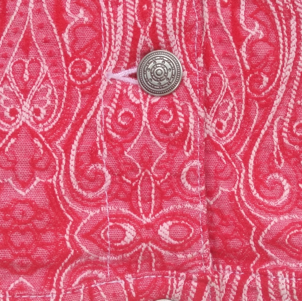 Ruby Rd, Petite Jacket Button down  red and white - Picture 5 of 7